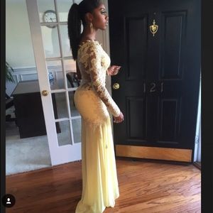 Baby Powder Yellow Evening Ball Gown💛